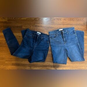 Madewell Straight Leg Jeans — Dark Indigo & Medium Blue Pair